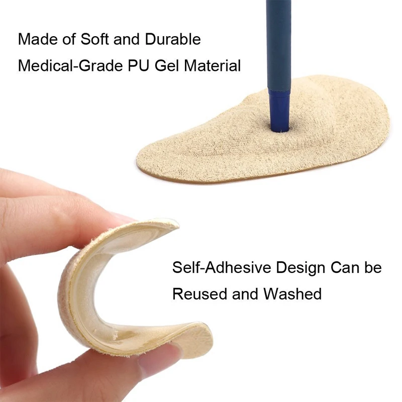 2pcs Arch Support Shoe Insoles for Flat Feet Gel Arch Inserts for Plantar Fasciitis, Pad Relieve Pressure and Feet Pain