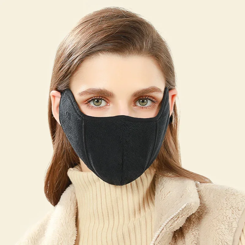 Winter Warm Mask for Women Girl Fleece Thermal Thick Face Cover Windproof Dust-Proof Coldproof Mask Outdoor Sports Cycling Masks