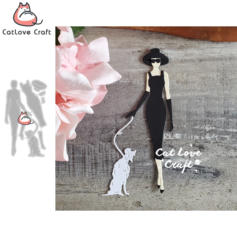 GLOBLELAND Pinup Girls Metal Cutting Dies - Carbon Steel Stencils For Card Making, Scrapbooking, DIY