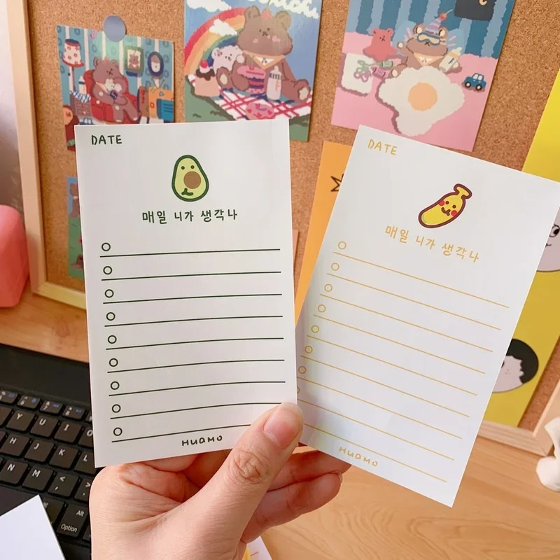 

50 Sheets awaii Memo Pad Hand Account Creative Diary Cartoon Fruits Plan Note Paper Student KKorea School Stationery Kawaii