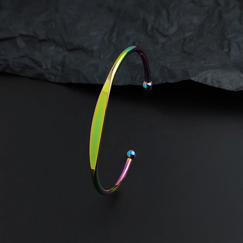 New spherical colorful c-shaped opening adjustable bracelet, high quality gold plated women's bracelet, wedding party jewelry 3