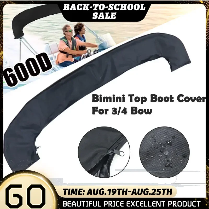 Waterproof 600D 3/4 Bow Bimini Top Boot Cover No Frame Yacht Boat Cover With Zipper Anti UV Dustproof Marine Accessories boat cover fishing boat cover