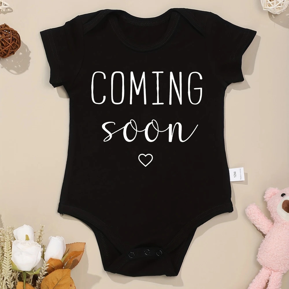 Twin Baby Boys and Girls Clothes Cotton Onesies “Coming Soon and Me Too” Beautiful Cute Infant Bodysuit Pregnancy Announcement 4