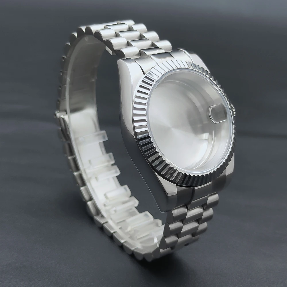 NEITON 100m Waterproof Sapphire Watch Case with Presidential Bracelet Strap