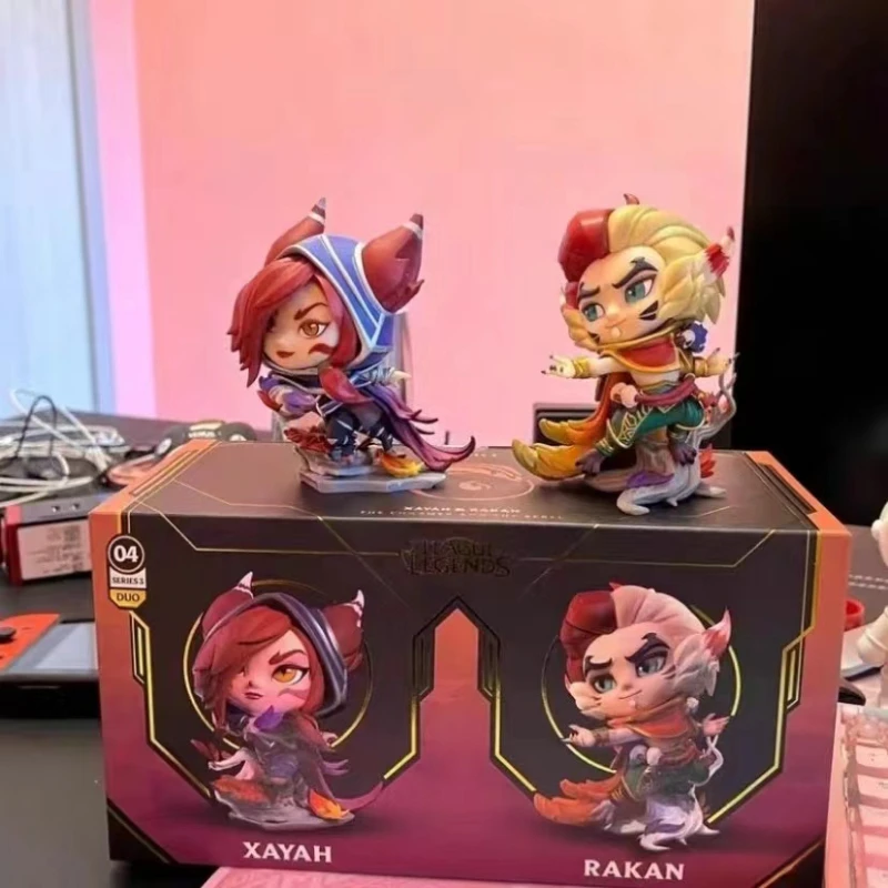 

League of Legends LOL Action Figure The Rebel Xayah The Charmer Rakan Game Anime Figure Collectible Doll Model Kid Toy Genuine