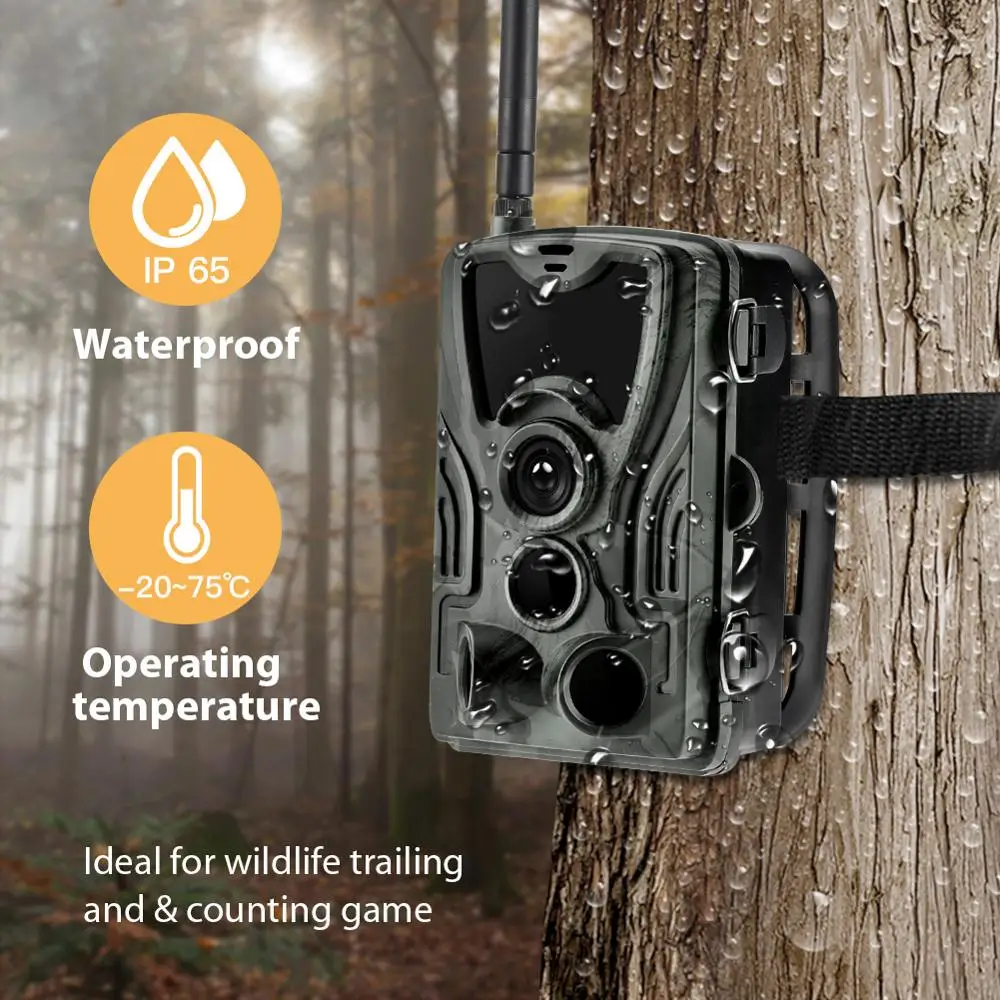 Hunting Trail Camera 4G HD 1080P FTP SMTP MMS SMS Night Vision 20MP Lithium Battery Wireless Wildlife Trap Game Cam