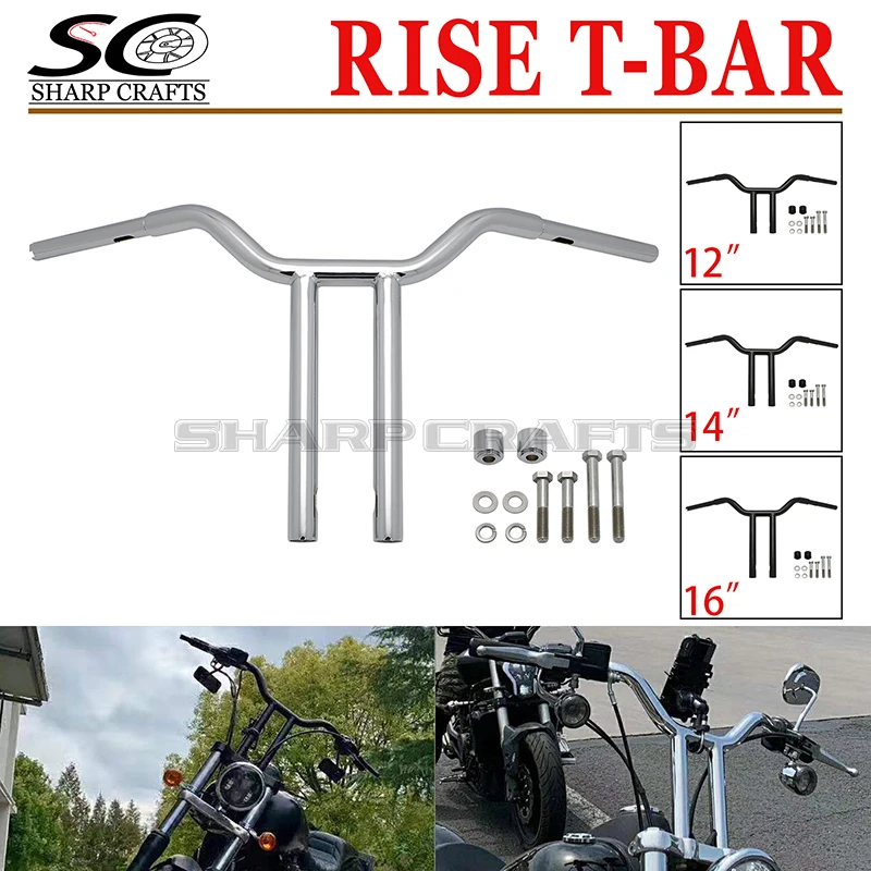 Club Style Rise T-Bar Handlebar Fat Steel Pipe Cables & Controls For Harley Davidson Dyna Sportster Softaill Touring Road King