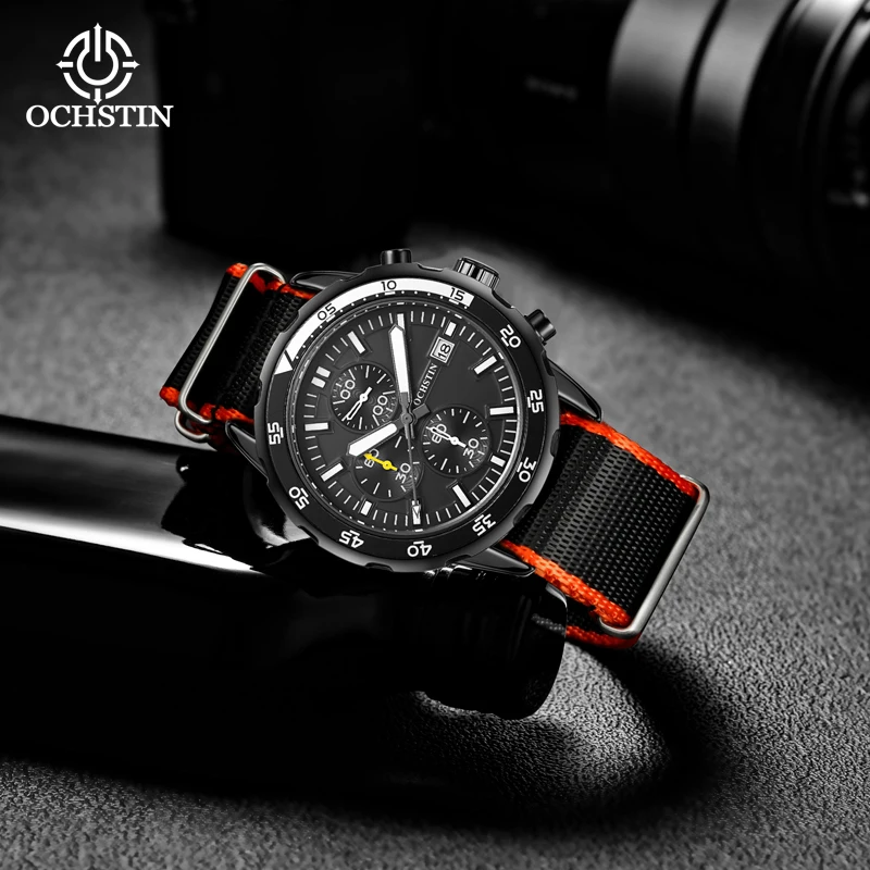 Ochstin 2024 New Creative Nylon Series Casual Simple and Multi functional Quartz Movement Men's Watch Quartz Watch