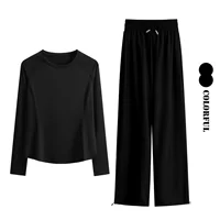 DRUR – survêtement pour femmes, pour course à pied, Yoga, avec sweat-shirt ample 2 pièces et pantalons taille haute, ensembles de survêtement, vêtements de gymnastique, 2026 4