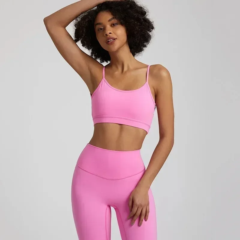 Lemon Hollow Out Women Fitness Bra Sport Yoga Underwear Top Cross Back Chest Pad High Strength Comprehensive Training jogging