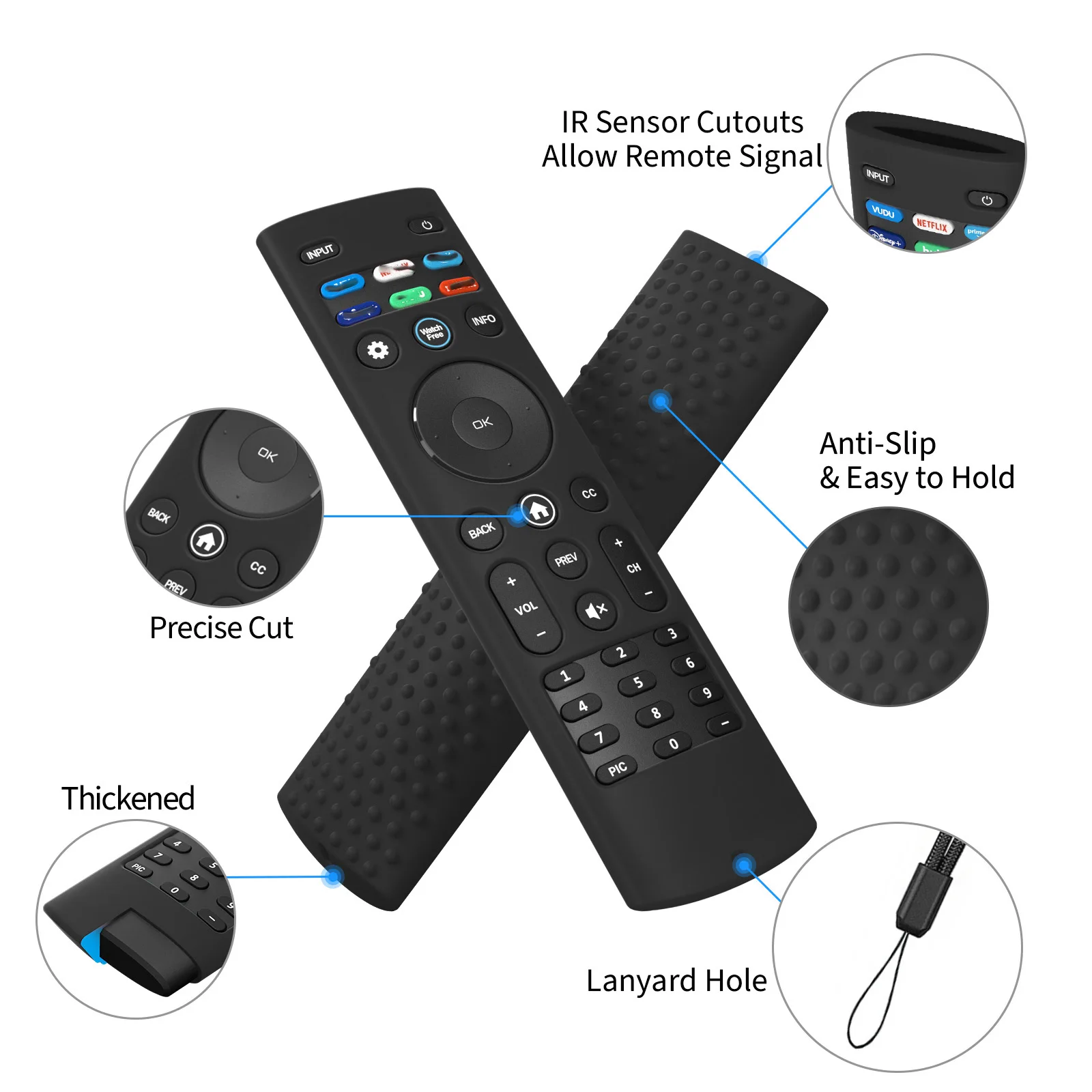 Smart TV for VIZIO XRT140 Remote Control Case Soft Silicone Cover Shockproof Anti-Slip Shell Replacement Smart Remote Control