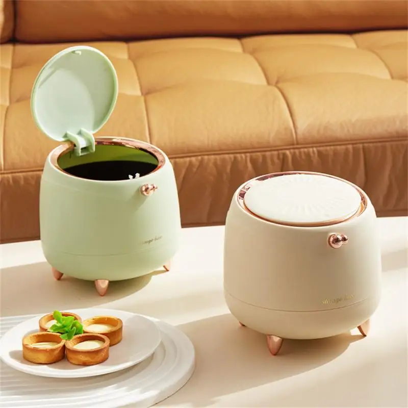 

Flip Cover Press Type Trash Large Diameter Barrel Shape Trash Can Waste Bins Mini Small Trash Bin Thick Storage Barrel Household
