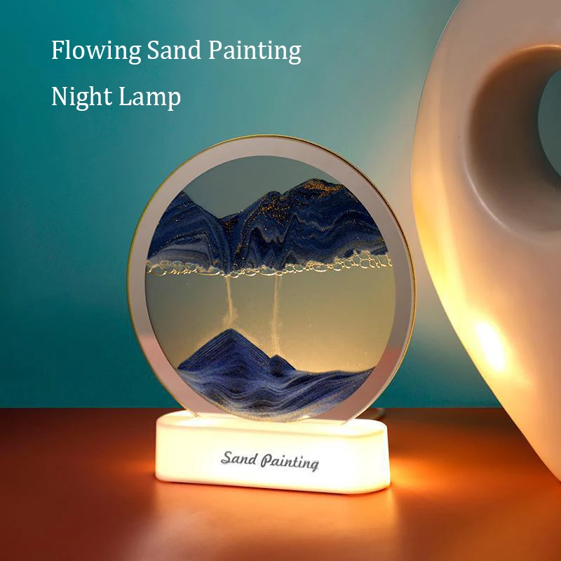 

3D Dynamic Hourglass Lamp Decoration LED Quicksand Color Painting Lamp Landscape Night View Lamp Gift Home Desktop And Bedroom