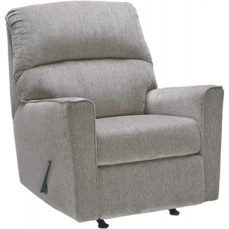 

Signature Design by Ashley Altari Modern Nursery Manual Rocker Recliner, Light Gray