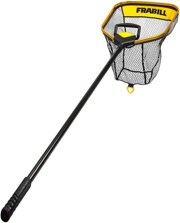 Trophy Haul Fishing Net Premium Landing Net with Built in Light and Sliding Handle for Saltwater and Freshwater Fish
