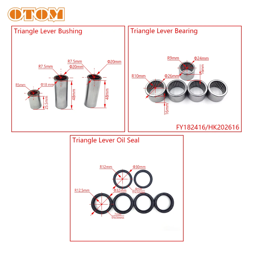 OTOM Swing Arm Bearing Seal Kit Motorcycle Rear Shock Triangle Lever Linkage Oil Seal Needle Roller Bushing For KTM HUSQVARNA TE auto spare parts tools