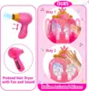 Magic Makeup Vanity Table & Chair Set for Girls with Light & Music, Pretend Play Toy
