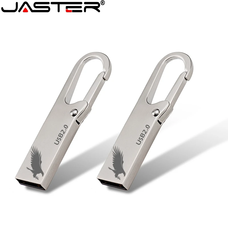 JASTER-Clé USB 2.0 avec bouton métallique, 4 Go, 8 Go, 16 Go, 32 Go, 64 Go, 128 Go