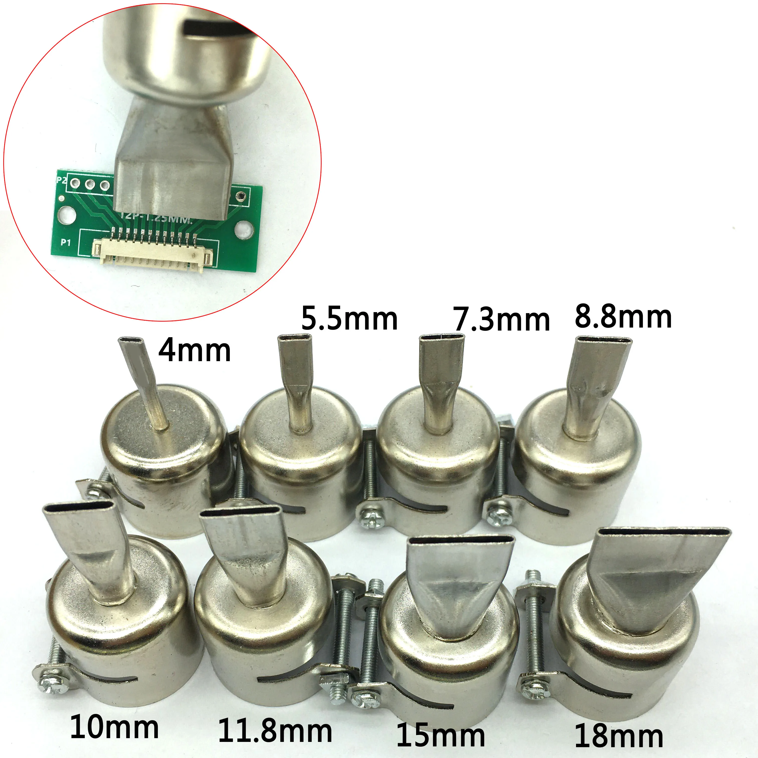 8PCS 850 Series 22mm Universal GBA SMD SMT IC Nozzle for 858 858A 858D+ 8586 Soldering station Hot Air Gun Welding Nozzles