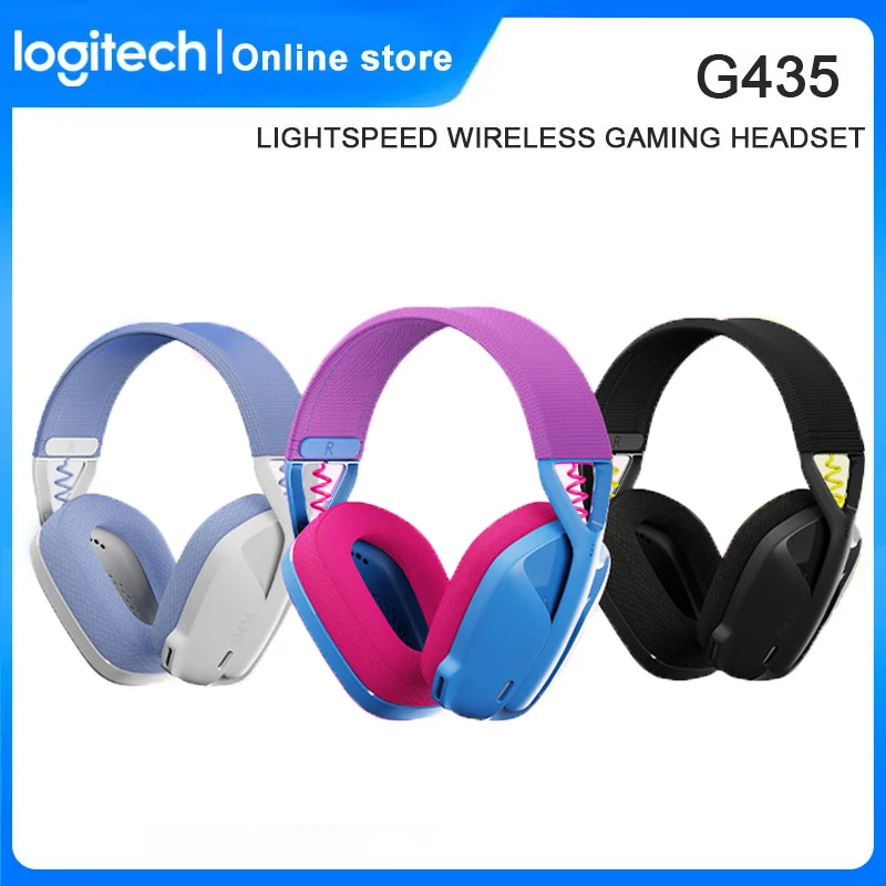 Logitech Auriculares inalámbricos G435 Lightspeed y Bluetooth para juegos,  ligeros, color blanco (renovado)