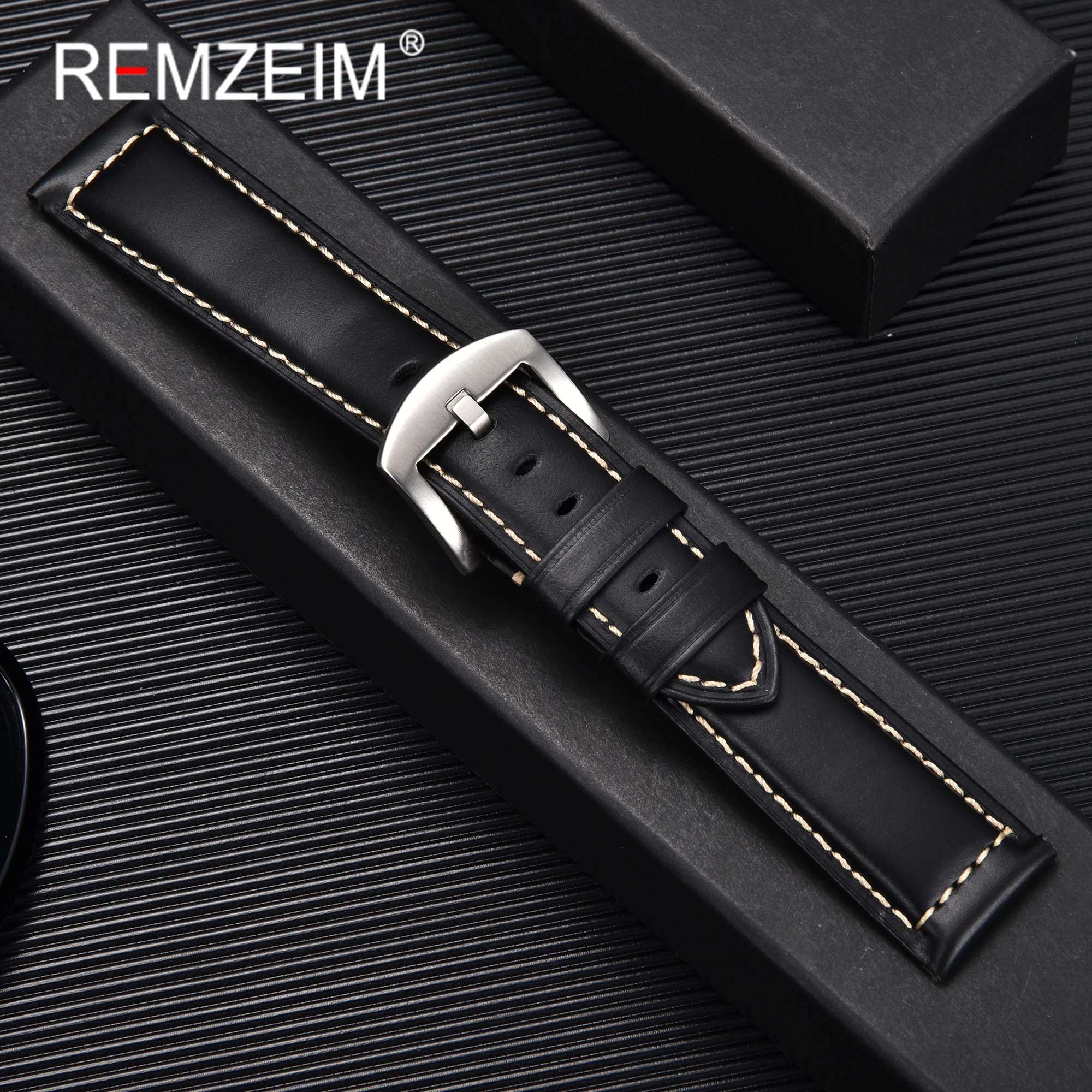 Premium Genuine Leather Vintage Watchband - Oil Waxed Blue, Brown, Black Straps