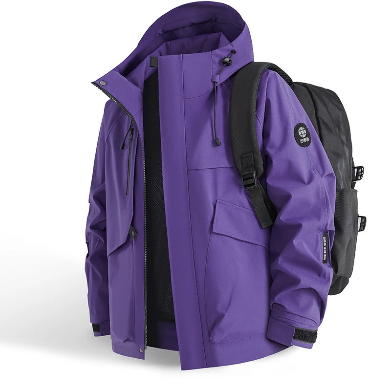 Kurtka męska górska 2025, wiatroodporna, wodoodporna, kurtki trekkingowe dla mężczyzn, modny styl hip-hop, casualowa, oversize, płaszcz outdoorowy.