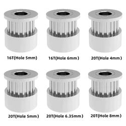 2GT Synchro Wheel 16 20 30 36 40 Teeth, 2GT Timing Pulley Bore 4/5/6/6.35/8mm for GT2 Timing Belt width 6mm 3D printer CNC Parts