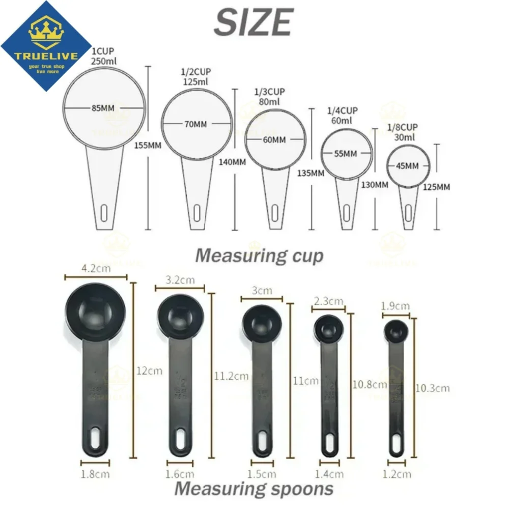 Measuring Spoon Set 10pcs Set Measuring Spoon Measuring Cup Sugar Scoops Teaspoon Multipurpose Spoons Stackable Spoon Tools Baking Tools