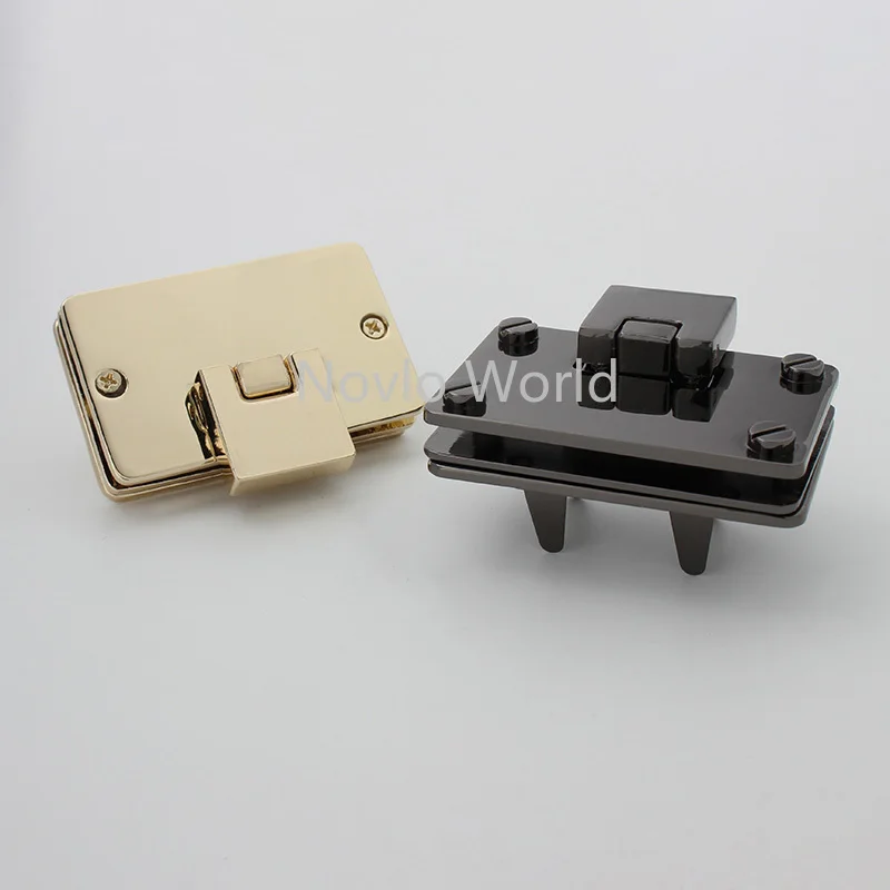 5-20 pieces 2 colors 53*33mm Large Size Rectangle Shaped Ladies luxury Bag Flip Lock for Women Handbag Men Briefcase Accessories