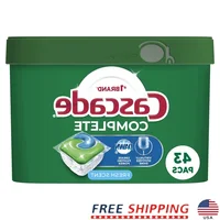 Complete ActionPacs Dishwasher Detergent Pods Fresh Scent 43 Count Power Away Stuck-On Messes Phosphate Free Fast Dissolving