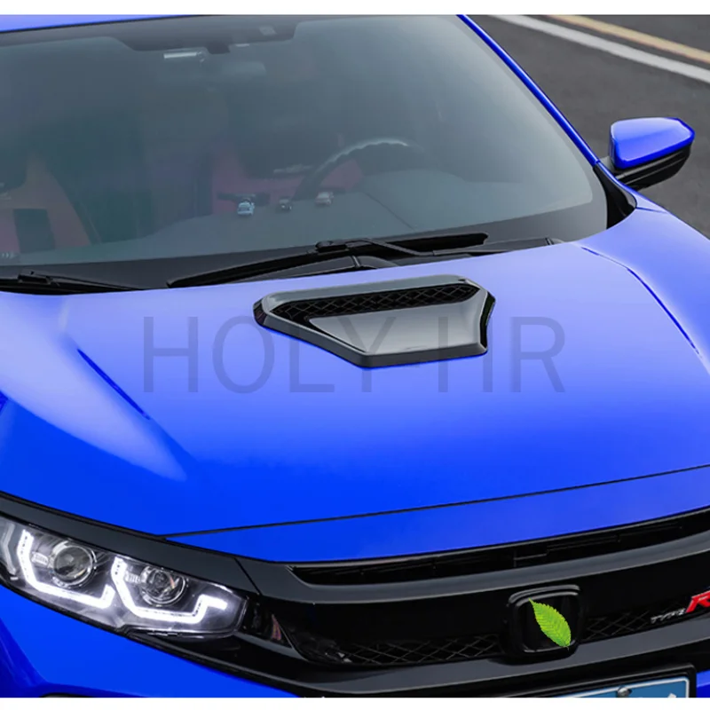 Car modification exterior decoration hood decoration ventilation panel, ABS carbon fiber, black  Exterior Parts Bug Shields - 6