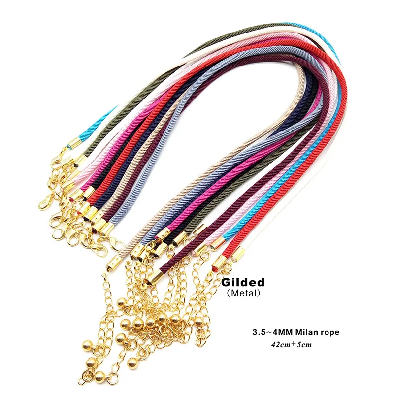 2 Pcs/lot 4mm Fashion Gold Color Hand Woven Milan Rope Silk Cord ...