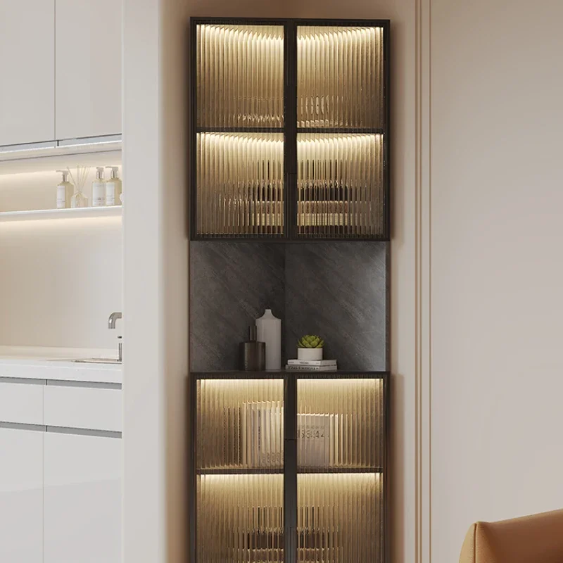 Iron Cabinet Metal Storage Whiskey Showcase Display Wine Rack Room Liquor Bar Luxury Open Cabinets Refrigerator Portable Outdoor