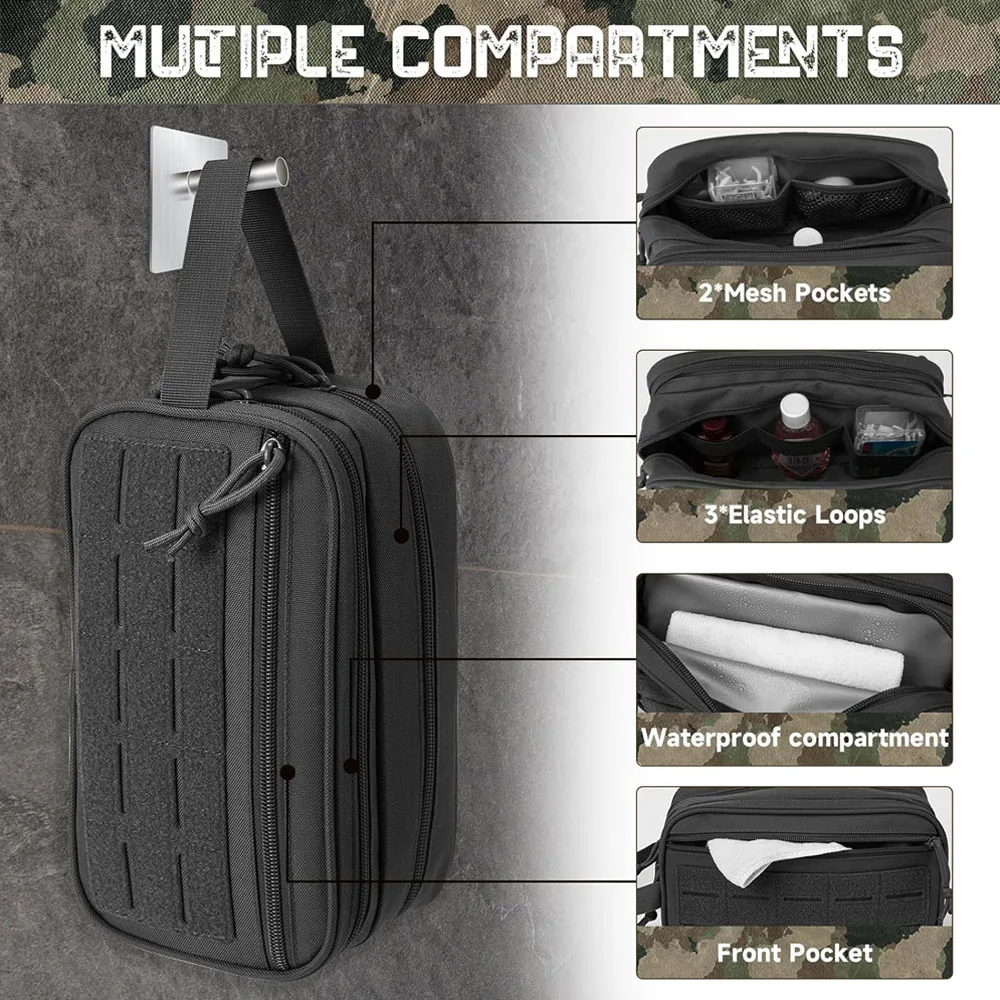 Toiletry Bag for Men Hygiene Bag EDC Hunting Bag Admin Pouch Molle Utility Tool Bag Small Kit Handbag Mens Travel Shower Bags 5