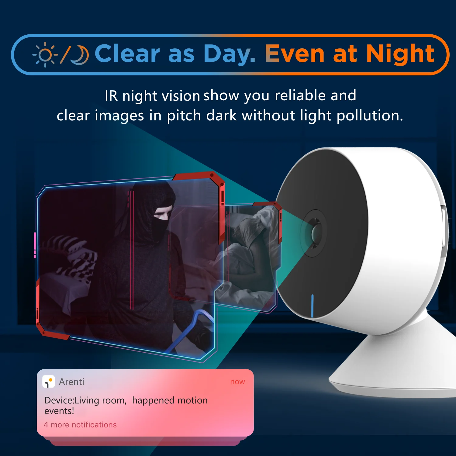 Laxihub IP Camera Indoor Wi-Fi Surveillance Camera Baby Monitor 720P 1080P 2K Mini Cam Home Security Webcam Motion Detection