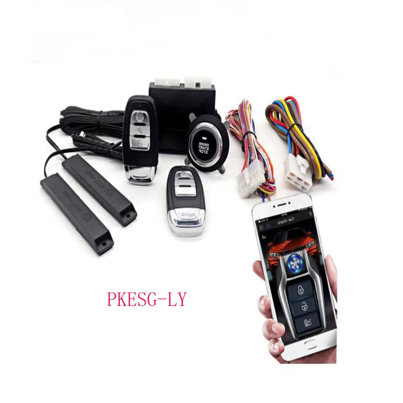 Keyless Entry System Remote Control Engine Start Car Alarm With Autostart  Push Start Stop Button PKE Central Locking Automation