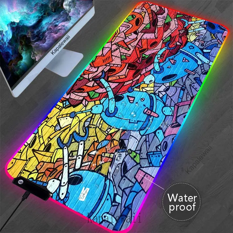 

LED Colorful Graffiti Mousepad Gamer Speed Accessories Keyboard Pads Computer Gaming Mouse Pad Waterproof Large Mouse Mat XXXL