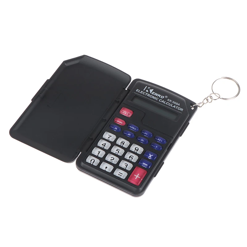 Protable Digit Calculator Pocket Size Mini Plastic 8 digits Electronic Mini Calculator Keychain Office Supplies electronic calculator mini calculator