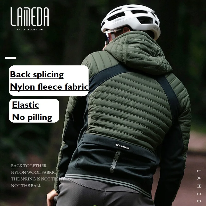 Lameda Men's Cycling Winter Jacket Short Padded JacketFor Men Windproof Jacket Warm Men's Clothing Long-sleeved