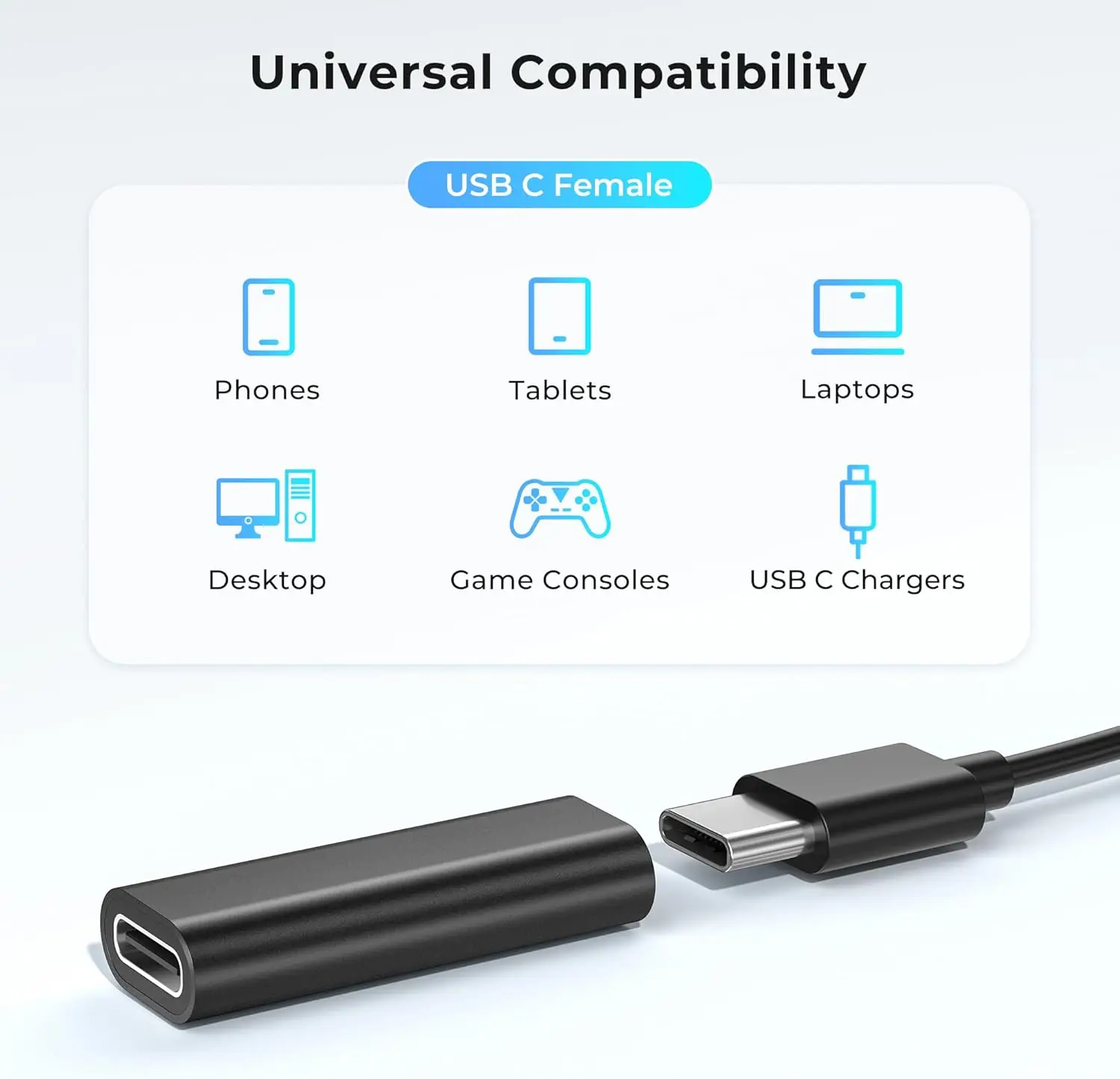 USB C Female to Female Adapter for Cable Extension and Connectivity