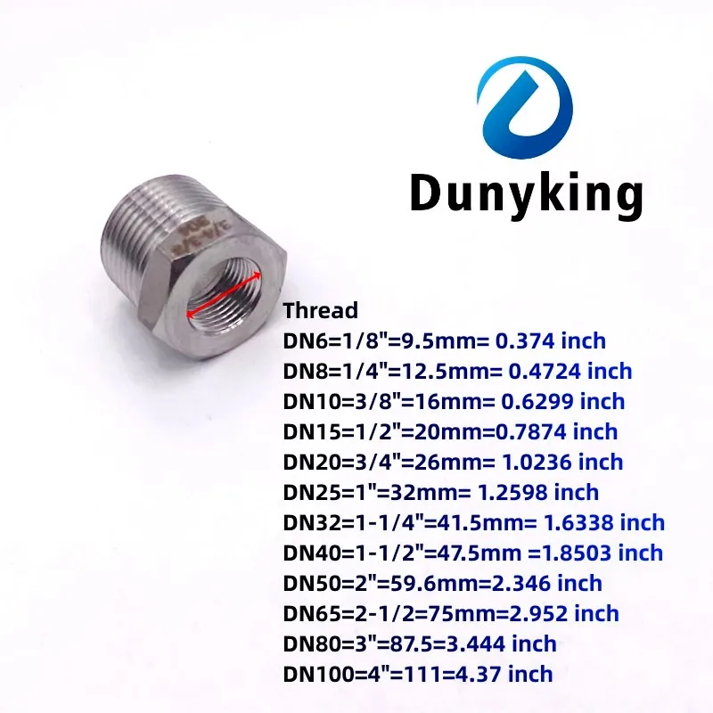 Tonifying Heart Reducer Bushing 1/8" 1/4" 3/8" 1/2" BSP Male/Female Thread SS304 Stainless Steel Pipe Fittings for Water Gas Oil