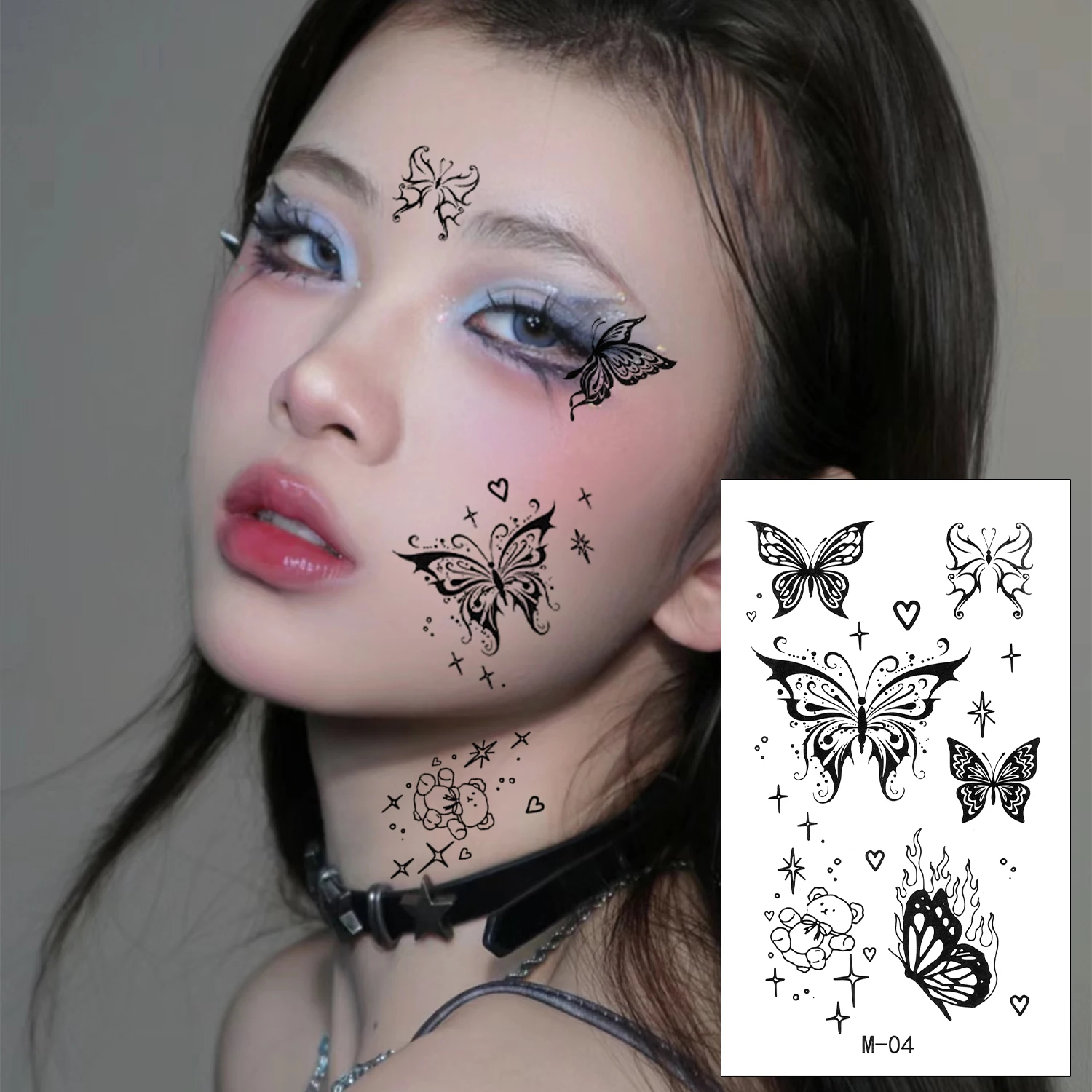 Waterproof Black Butterfly Temporary Tattoos Stickers