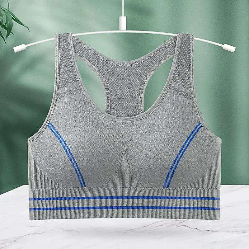 Sports Bra for Women, Back Padded Strappy Sports Bras Medium Support Yoga Bra with Fixed Cups