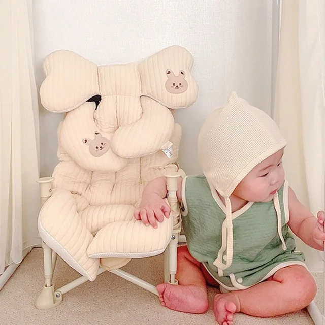 Hímzés Baba Babakocsi Ülés Párna Gyerek Matrac Pad Lélegző Autó Bélés Univerzális Szék Esernyő Babakocsik Almofadák - Image 2