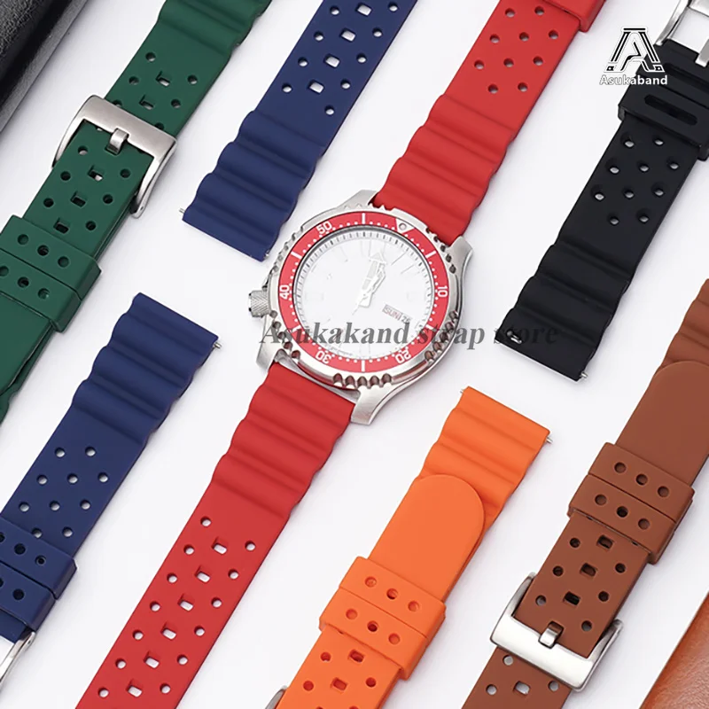 Universal Men's Sport Waterproof Silicone Watch Strap with Quick Release