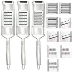 Stainless Steel Multi-Purpose Vegetable Grater and Slicer - Portable, Easy Clean Kitchen Accessory (Shredders 12PC)