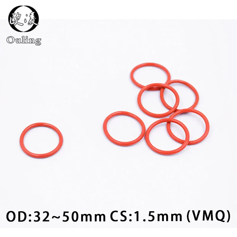 

Черное Силиконовое кольцо 10 шт./лот, Силиконовое уплотнительное кольцо cs1.5 мм, толщина OD32/33/34/35/40/45/50 мм, резиновое уплотнительное кольцо, прокладка, шайба