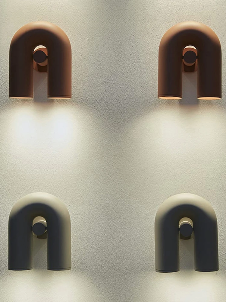 Description Picture 2 of itemU-shaped minimalist creative LED bedside reading light simple personality living room background wall water pipe wall light