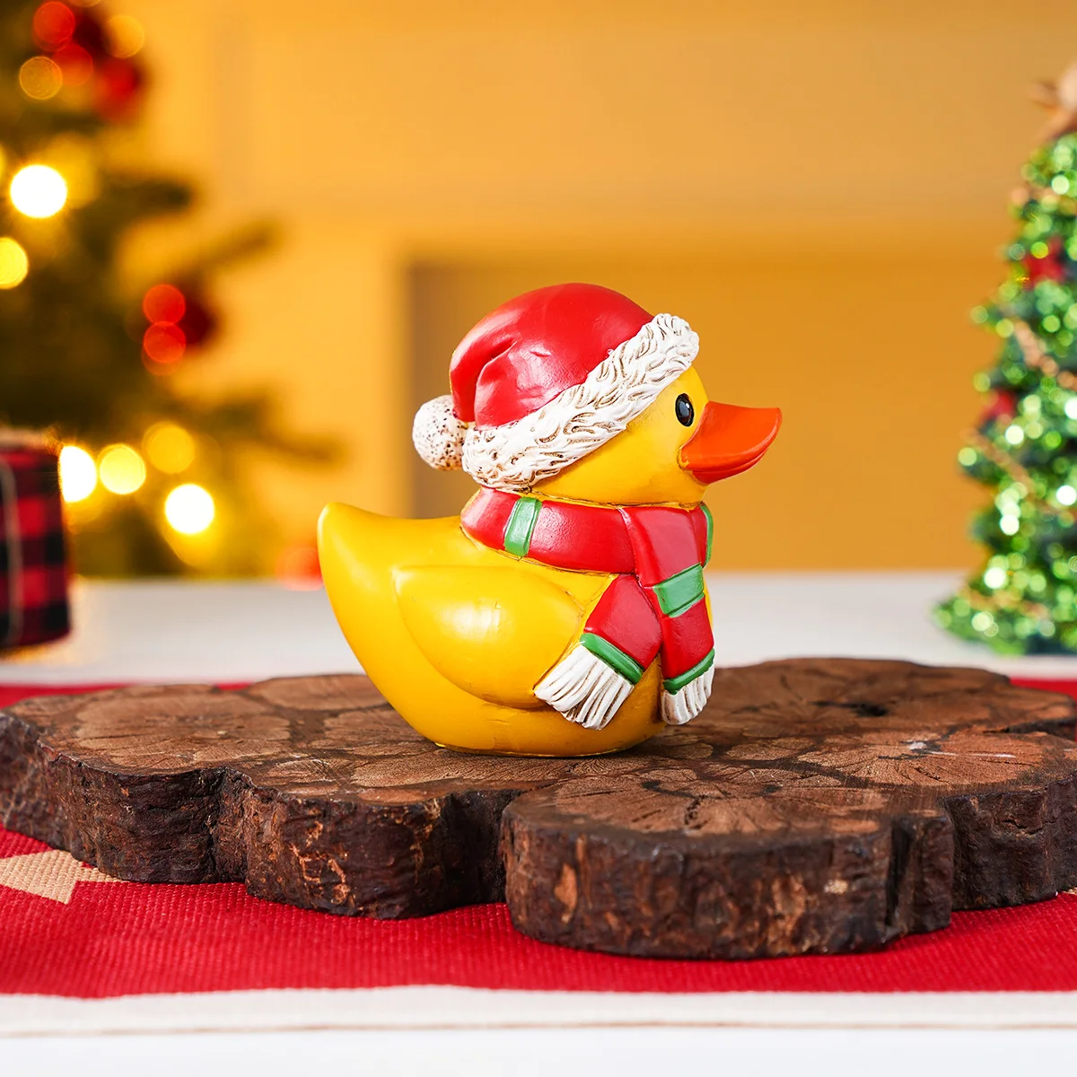 1PC, Christmas resin material Christmas decorative duck-shaped desktop ornament