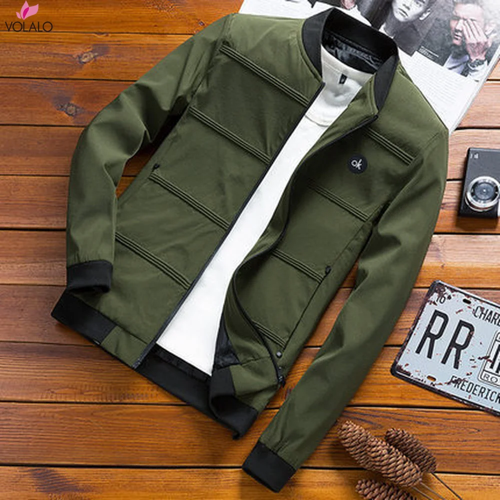 

VOLALO 2024 Casual Coat Fashion Men Bomber Jacket Hip Hop Patch Designs Slim Fit Pilot Bomber Jacket Coat Men Jackets 4XL
